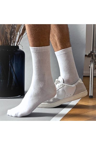 socksbox Πετσέτα κάτω σόλας Κάλτσες τένις χωρίς ραφή/2 ζευγάρια μαύρα+2 ζευγάρια λευκά