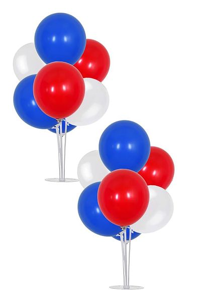 Parti dolabı 2 Pieces of 7 Balloon Stands and 14 Pieces of White-Red-Navy Blue Metallic Balloon Set Roblox Balloon Set