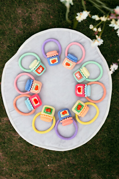 AYMETA TİCARET Set de 10 bucăți de catarame din cauciuc colorate pentru copii