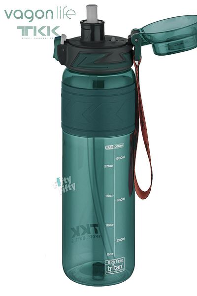Vagonlife TKK 1000 ML Dual Use Tritan Water Bottle with Straw/Comfortable Drinking Bpa Free with Carrying Strap FFTKK102