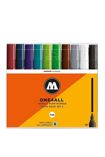 Molotow 227hs One4all Acrylic Marker Pen 4 Mm 10-Piece Basic Set 2200457