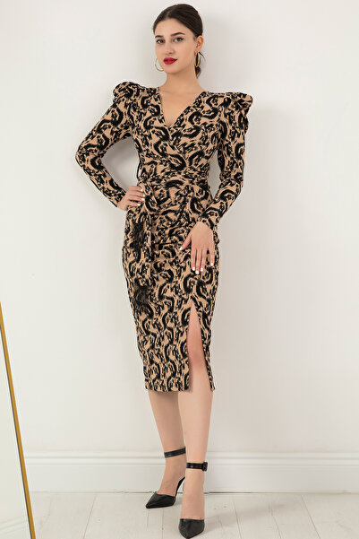 PULLIMM Сукня з кружевим коміром і поясом NY4017