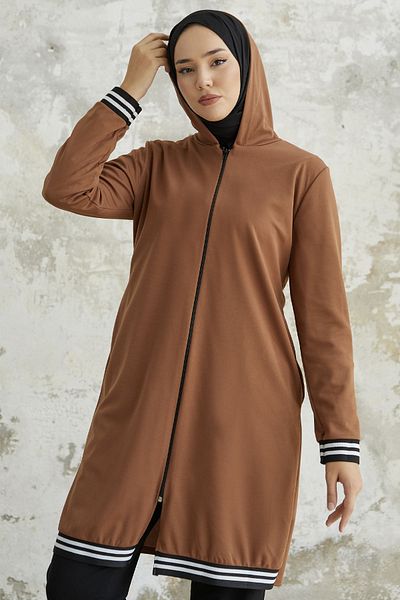 InStyle Žebrovaný kabát s kapucí Verna - Tab