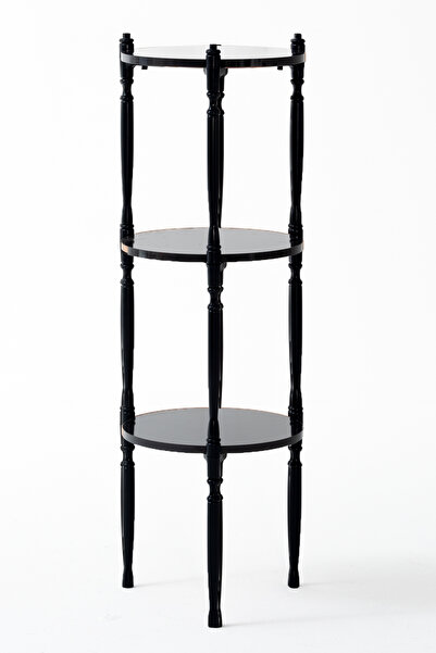 Modalife Puzzle Salon&Oturma Odası Yuvarlak Raf - Siyah