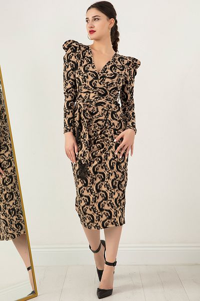 PULLIMM Rochie cu curea cu guler dublu NY4017