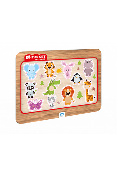 OYUNCAK STORE مجموعة ألغاز تعليمية بإطار خشبي، سلسلة حروف وحيوانات وأرقام ومر...