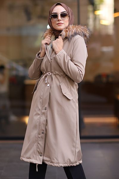 InStyle Polar 2401 Γούνινο Παλτό - Πέτρα