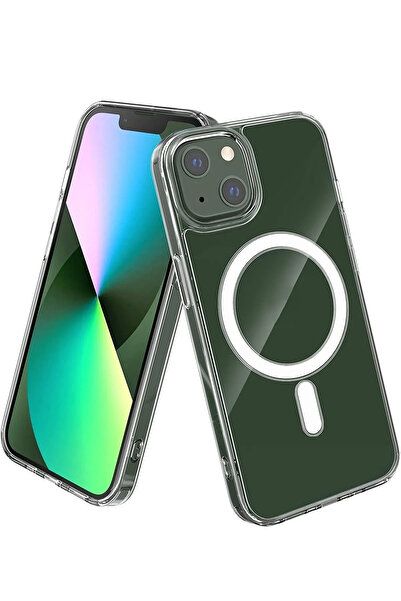EDELFU Apple Iphone 13 Ve 14 Için Magsafe Kablosuz Şarj Uyumlu Şeffaf Kılıf