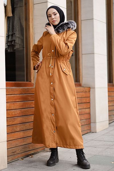InStyle Furry Inside Fleece Long Coat 2002 - Mustard