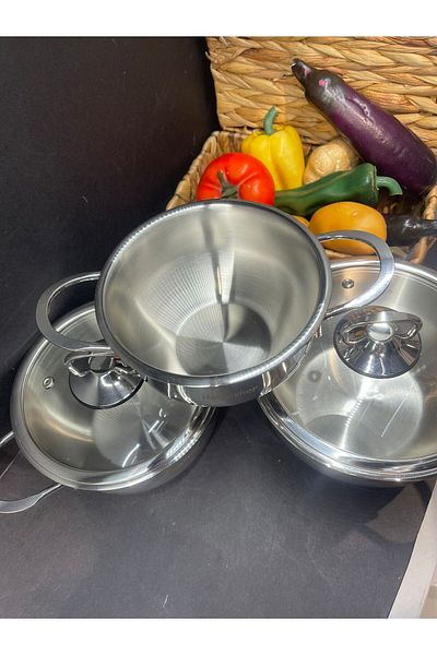 Peramari Has Cevher Çelik Kumsal 6 Piece Casserole Set