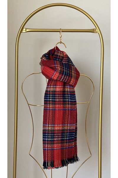 TEK scarf shawl plaid soft texture