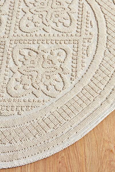 Karaca Home Vio Ecru Round 100X100 cm Mat