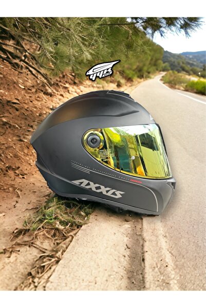 AXXIS Draken Çift Vizörlü Mat Siyah Tam Kapalı Motosiklet Kaskı