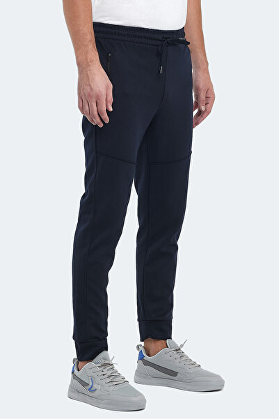 Slazenger ONLY IN Erkek Fermuar Cepli Lacivert Eşofman Altı