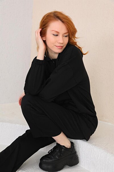 WestBound Γυναικείο Μαύρο Μπουφάν Μπουφάν Φαρδύ Παντελόνι