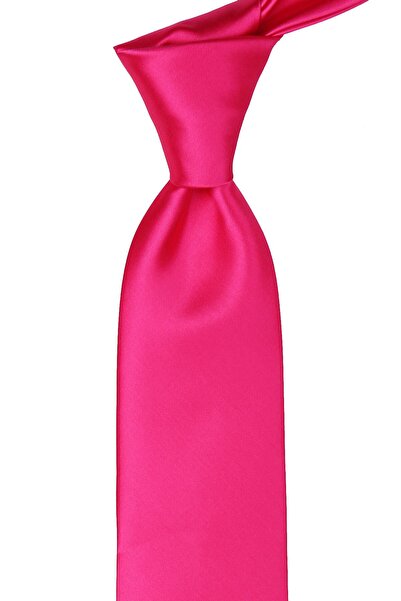 La Pescara Plain Satin Fuchsia Tie with Handkerchief 1117