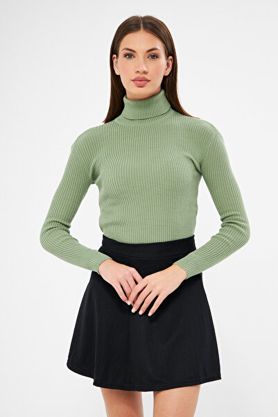 brako tekstil Pulover de damă Çağla cu mânecă lungă cu gât tricotat