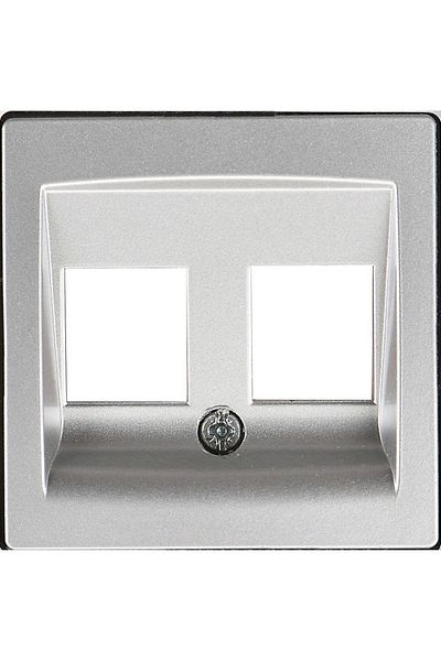 Günsan Ambiace Silver Double Data Socket (No Jack) Empty case