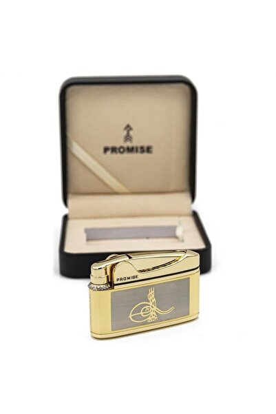 Cantayurdu Osmanlı Tuğralı İbelo Tarz Gazlı Çakmak Altın Renk