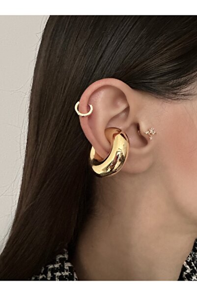 Okko Store Çelik Kalın Boğumlu Kıkırdak Küpesi Earcuff