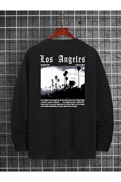 Gramix LUNAVISITA new fashion unisex negru Los Angeles Imprimat Oversize Hanorac