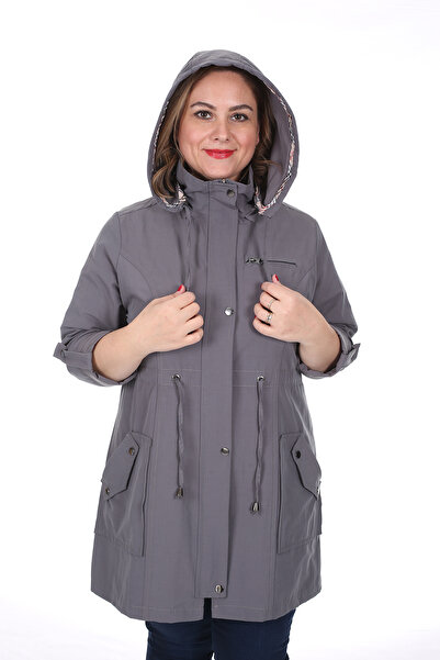 Brendon Women's Large Size Cotton Seasonal Trench Coat 3019