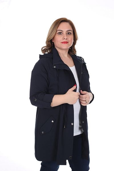 Brendon Women's Large Size Cotton Seasonal Trench Coat 3019