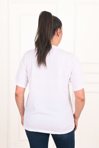 Koza Butik Women's V-Neck Basic T-shirt (1297)