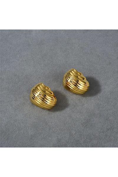 CHARMLUCKY Steel bombed earrings