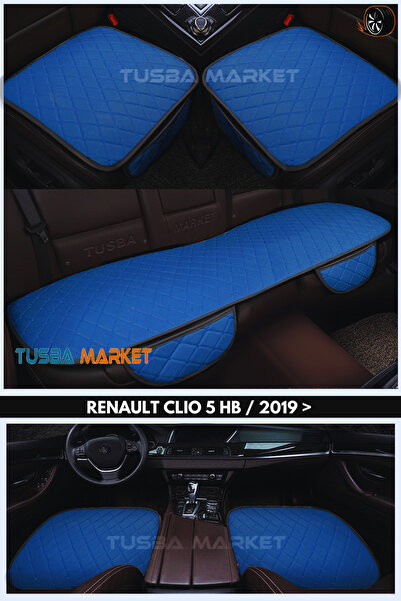 TUSBA MARKET مجموعة وسائد ثلاثية لحماية مقعد السيارة Renault Clio 5 HB مع غطا...