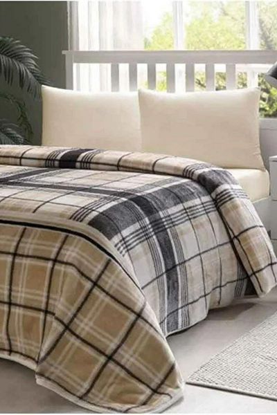 Özdilek Ocre Beige Blanket Double