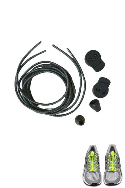 Shoes Comfort Smart Laces, Practical Elastic Shoelaces 100 Cm DARK GRAY 1 Piece