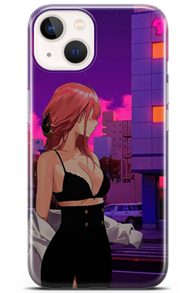 Lopard Apple iPhone 13 Mini Uyumlu Soyulmayan Kılıf Anime 25 New York Sokaklarında
