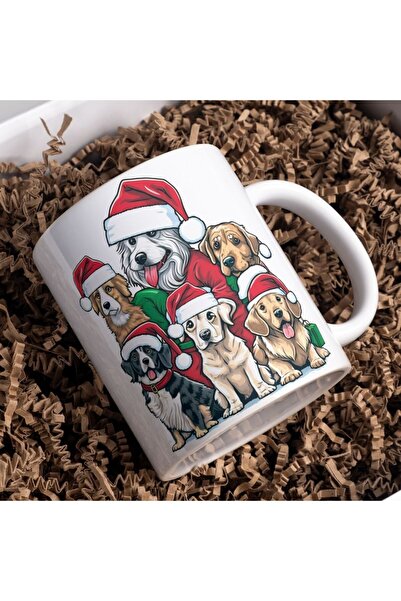 Wicopy كأس السنة الجديدة مع كلب مطبوع عليه كأس السنة الجديدة