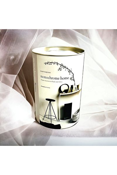 Saccura Decor Cylinder Decorative Box, Monochrome Cream Color Decorative Cylinder Box
