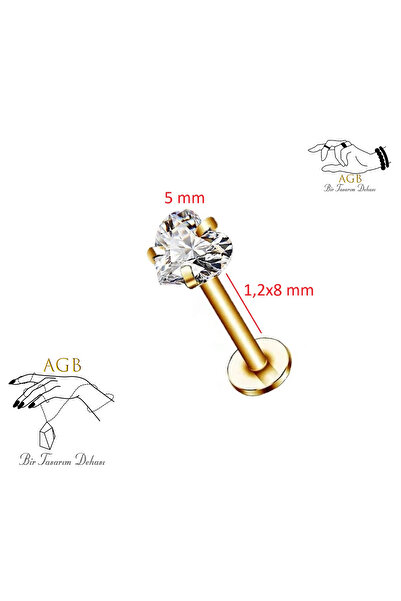 agbtasarım Kalp Figürlü Dudak, Burun, Kulak "medusa", "labret", "nose" Zirkon...