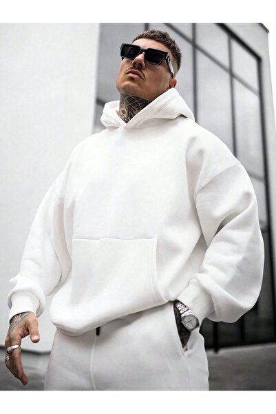 BENROMA Φούτερ με κουκούλα με 3 κλωστές, χτενισμένο βαμβάκι, oversize