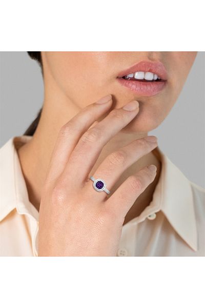 Rafaela Donata Edelsteinring Ring Sterling Silber Amethyst Topas weiß