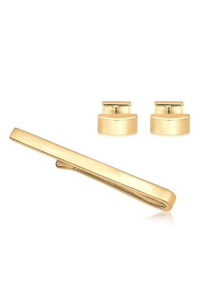 KUZZOI Schmuckset Krawattennadel Manschettenknöpfe Basic 925 Silber