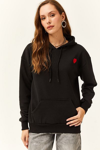 Olalook Γυναικείο φούτερ Oversize με στάμπα με φλις εσωτερικά