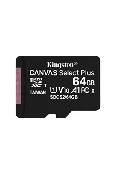 Kingston بطاقة 64 جيجابايت microSDXC Canvas Select Plus 100R A1 C10 + محول SD...
