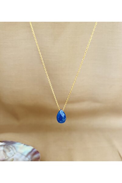 RM Bijuteri Ithal Gold Damla Taş Çelik Kolye