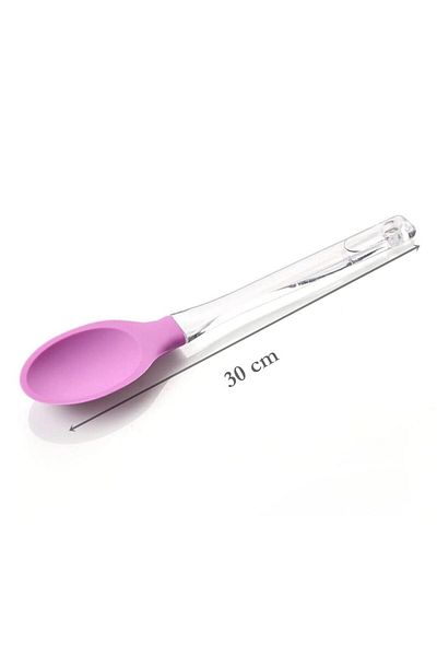 EbruliHomeArt Mica Handle Silicone Spoon 30 Cm Purple