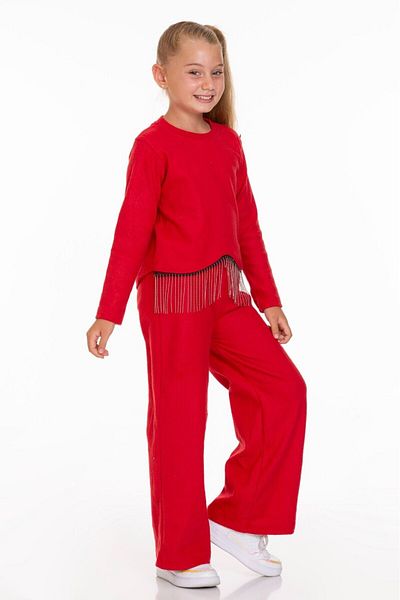 UMKEM Flared Leg Chained Girl's Top and Bottom Set Model 5-12 Years Old Sizes are Narrow, Buy 1 Year Bigger!!