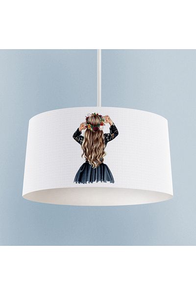 MASAL ODAM BABY AND KIDS ROOM Long Haired Princess Girl Patterned Chandelier