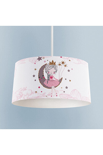 MASAL ODAM BEBEK VE ÇOCUK ODASI Ay Üzerinde Oturan Kız Desenli Motifli Avize