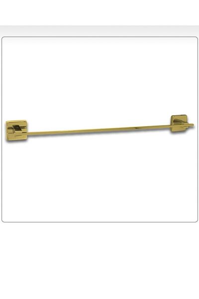 İSAOĞLU YAPI Gold Bathroom Accessory Set Towel Holder Paper Holder Bathrobe Holder Gold Complete Brass Material Bathroom Towel Holder