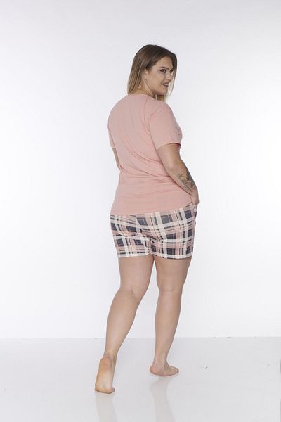 Rubina Secret (LARGE SIZE) Women's Pajama Set with Short Sleeve Shorts - cotton| Cotton Homewear Plus Size