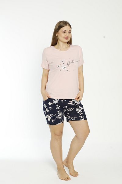 Rubina Secret (LARGE SIZE) Women's Pajama Set with Short Sleeve Shorts - cotton| Cotton Homewear Plus Size