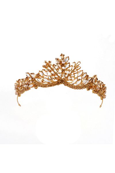 Hayalperest boncuk Women's Henna Wedding Crown Crystal Stone Bridal Crown Princess Crown Bachelorette Party Crown Honey Color